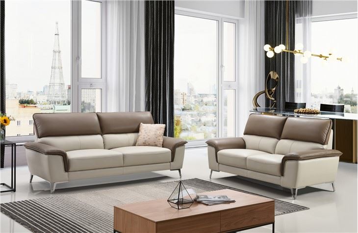 Luxury Leather 2 Piece Sofa Set