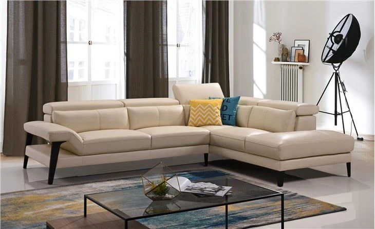 Modern Leather L Shape Sectional Sofa
