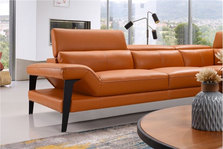 Modern Leather L Shape Sectional Sofa